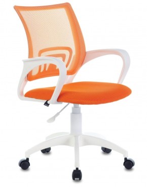 Кресло BRABIX "Fly MG-396W", пластик белый, сетка, оранжевое, 532401, MG-396W_532401 в Губахе - gubaha.ok-mebel.com | фото