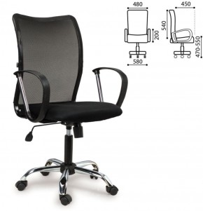 Кресло BRABIX "Spring MG-308" (хром, ткань черная) 531403 в Губахе - gubaha.ok-mebel.com | фото 4
