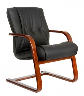 Кресло для посетителя CHAIRMAN  653 V (Кожа) Черное в Губахе - gubaha.ok-mebel.com | фото