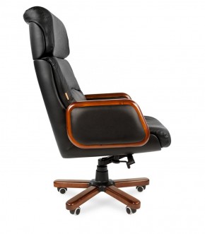 Кресло для руководителя CHAIRMAN 417 (Натуральная кожа) Черное в Губахе - gubaha.ok-mebel.com | фото 3