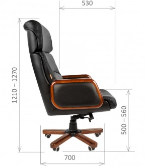 Кресло для руководителя CHAIRMAN 417 (Натуральная кожа) Черное в Губахе - gubaha.ok-mebel.com | фото 5