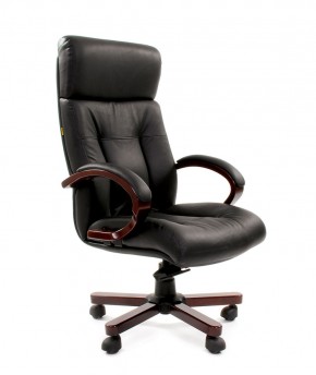 Кресло для руководителя CHAIRMAN  421 (Натуральная кожа) Черное в Губахе - gubaha.ok-mebel.com | фото 1