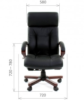 Кресло для руководителя CHAIRMAN  421 (Натуральная кожа) Черное в Губахе - gubaha.ok-mebel.com | фото 4