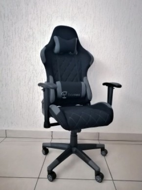 Кресло геймерское Barneo K-51 (черная ткань серые вставки) в Губахе - gubaha.ok-mebel.com | фото