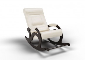 Кресло-качалка Тироль 12-К-КР (экокожа/венге) КРЕМ в Губахе - gubaha.ok-mebel.com | фото 1