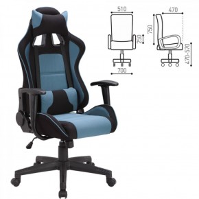 Кресло компьютерное BRABIX "GT Racer GM-100" (черное/голубое) 531818 в Губахе - gubaha.ok-mebel.com | фото 2