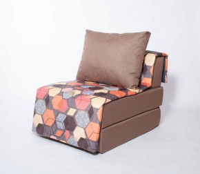 Кресло-кровать бескаркасное Харви (коричневый-геометрия браун) в Губахе - gubaha.ok-mebel.com | фото 1