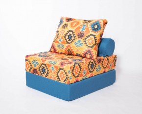Кресло-кровать-пуф бескаркасное Прайм (мехико желтый-морская волна) в Губахе - gubaha.ok-mebel.com | фото
