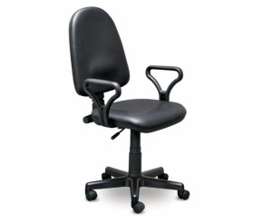 Кресло офисное Престиж+ (черный кожзам PV-1) г/п 140/ПВМ/ гольф в Губахе - gubaha.ok-mebel.com | фото 1
