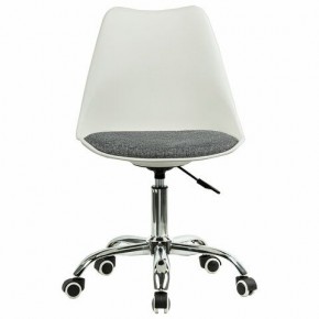 Кресло стул BRABIX "Eames MG-310 CH", хром, пластик белый, ткань серая, 532924 в Губахе - gubaha.ok-mebel.com | фото