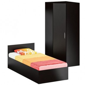 Кровать 0900 + Шкаф угловой Стандарт, цвет венге, ШхГхВ 93,5х203,5х70 + 81,2х81,2х200см., сп.м. 900х2000 мм., без матраса, основание есть в Губахе - gubaha.ok-mebel.com | фото