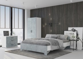 Кровать 1,6 VICTOR + основание (Белый-Бетон) в Губахе - gubaha.ok-mebel.com | фото 4