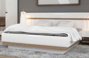 Кровать 160/TYP 92, LINATE ,цвет белый/сонома трюфель в Губахе - gubaha.ok-mebel.com | фото 2