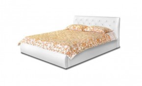 Кровать 1600 Флоренция в к/з "Классик 550 белый" (серия Норма) + основание + ПМ в Губахе - gubaha.ok-mebel.com | фото