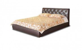 Кровать 1600 Флоренция в к/з "Классик коричневый" (серия Норма) +основание +ПМ +дно ЛДСП в Губахе - gubaha.ok-mebel.com | фото