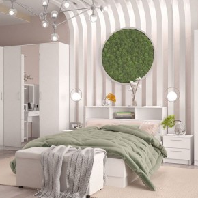 Кровать 1600 Париж с настилом (Белый тиснение) в Губахе - gubaha.ok-mebel.com | фото 4