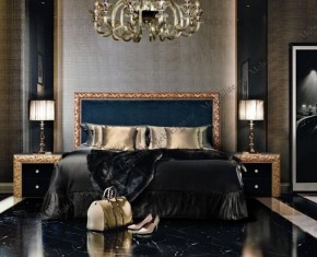 Кровать 2-х спальная (1,6 м) Тиффани Premium черная/золото с мягким элементом (Антрацит) с подъемным механизмомарт (ТФКР-3[3](П) в Губахе - gubaha.ok-mebel.com | фото 2