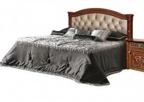 Кровать 2-х спальная с мягким изголовьем без изножья Карина-3 орех (К3КР-4[1]) в Губахе - gubaha.ok-mebel.com | фото