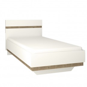 Кровать 90/TYP 90, LINATE ,цвет белый/сонома трюфель в Губахе - gubaha.ok-mebel.com | фото