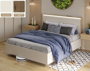 Кровать (Бело-серый U775 ST9/Дуб Галифакс Табак) 1400 в Губахе - gubaha.ok-mebel.com | фото