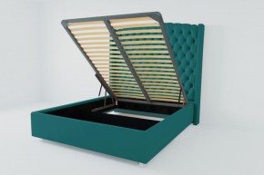 Кровать Берлин ЛЮКС с ПМ 800 (велюр бирюзовый) в Губахе - gubaha.ok-mebel.com | фото