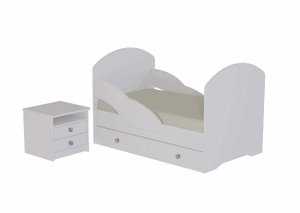 Кровать 800 ЛДСП с ящиком и бортиками (без фотопечати) в Губахе - gubaha.ok-mebel.com | фото 2