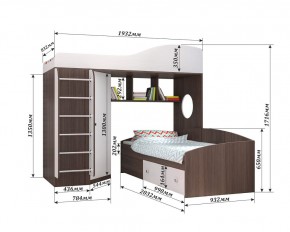 Кровать-чердак Кадет 2 с металлической лестницей в Губахе - gubaha.ok-mebel.com | фото 2