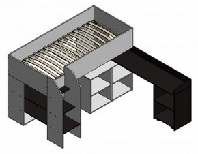 Кровать-чердак "Теремок-2" Дуб молочный/Венге в Губахе - gubaha.ok-mebel.com | фото 2