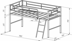 Кровать-чердак "Севилья МИНИ" в Губахе - gubaha.ok-mebel.com | фото 4