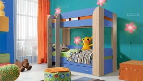 Кровать детская 2-х ярусная Юниор-6 с ящиком ЛДСП (800*1900) в Губахе - gubaha.ok-mebel.com | фото 1