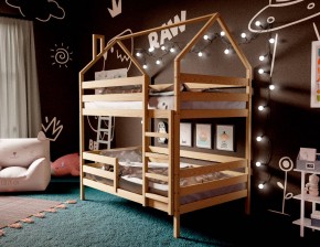 Кровать-домик двухъярусная 80*190 без покраски в Губахе - gubaha.ok-mebel.com | фото 2