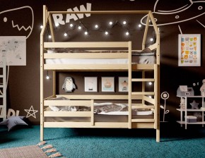 Кровать-домик двухъярусная 80*190 без покраски в Губахе - gubaha.ok-mebel.com | фото 3