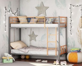 Кровать двухъярусная "Севилья-2.01 комбо" Серый/Оранжевый в Губахе - gubaha.ok-mebel.com | фото