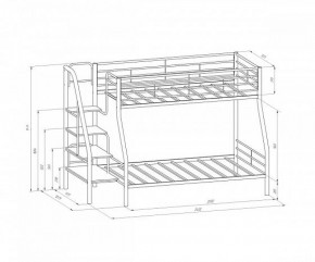 Кровать двухъярусная "Толедо-1" Черный/Венге в Губахе - gubaha.ok-mebel.com | фото 2