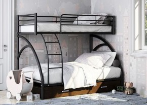 Кровать двухъярусная "Виньола-2 Я" с ящиком Черный/Венге в Губахе - gubaha.ok-mebel.com | фото
