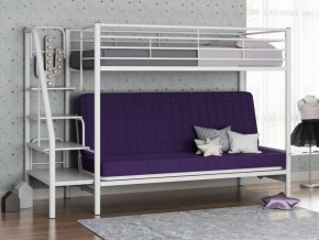 Кровать двухъярусная с диваном "Мадлен-3" (Белый/Фиолетовы) в Губахе - gubaha.ok-mebel.com | фото