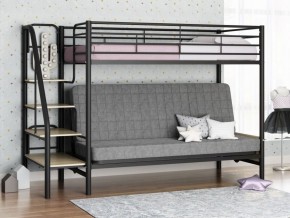 Кровать двухъярусная с диваном "Мадлен-3" (Черный/Серый) в Губахе - gubaha.ok-mebel.com | фото