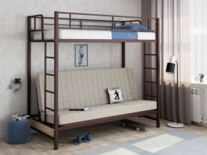 Кровать двухъярусная с диваном "Мадлен" (Коричневый/Бежевый) в Губахе - gubaha.ok-mebel.com | фото