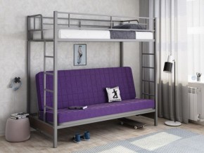 Кровать двухъярусная с диваном "Мадлен" (Серый/Фиолетовый) в Губахе - gubaha.ok-mebel.com | фото