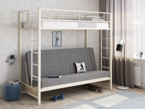 Кровать двухъярусная с диваном "Мадлен" (Слоновая кость/Серый) в Губахе - gubaha.ok-mebel.com | фото
