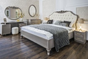 Кровать Мокко 1600 с мягким изголовьем + основание (серый камень) в Губахе - gubaha.ok-mebel.com | фото 1