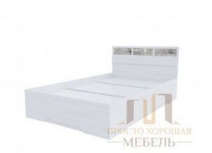 Кровать двойная 1200 Николь-1 со стеклом в Губахе - gubaha.ok-mebel.com | фото 1