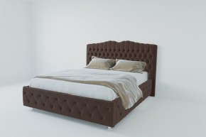 Кровать Нягань с ортопедическим основанием 800 (экокожа коричневая) в Губахе - gubaha.ok-mebel.com | фото