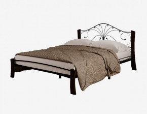 Кровать "Фортуна 4 ЛАЙТ" Черная (1600*2000) (ножки-шоколад) с коваными элементами в Губахе - gubaha.ok-mebel.com | фото 2