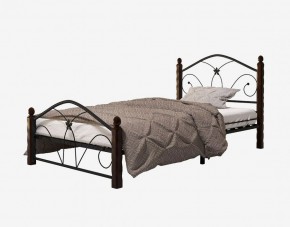 Кровать "Селена 1" Черная (900*2000) (ножки-шоколад) с коваными элементами в Губахе - gubaha.ok-mebel.com | фото 2