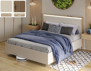 Кровать (Светло-серый U750 ST9/Дуб Галифакс Табак) 1400 в Губахе - gubaha.ok-mebel.com | фото