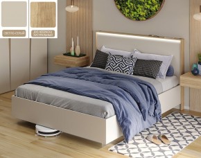 Кровать (Светло-серый U750 ST9/Дуб Небраска натуральный) 1400 в Губахе - gubaha.ok-mebel.com | фото