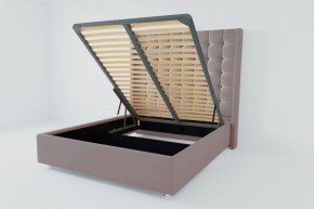 Кровать Венеция ЛЮКС с ПМ 800 (велюр темно-серый) в Губахе - gubaha.ok-mebel.com | фото