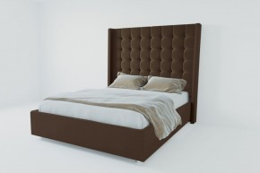 Кровать Венеция ЛЮКС с ПМ 900 (экокожа коричневая) в Губахе - gubaha.ok-mebel.com | фото