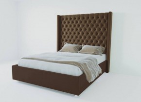 Кровать Версаль ЛЮКС с ПМ 2000 (экокожа коричневая) в Губахе - gubaha.ok-mebel.com | фото